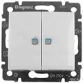 Выключатель 2-кл. СП Valena 10А IP20 с индикацией механизм бел. (DIY-упак.) Leg 694278 238785 - фото 16738665
