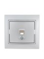 Розетка компьютерная 1-м СП Mira RJ45 сер. метал. LEZARD 701-1010-139 199995 - фото 16738743