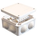 Коробка распределительная ОП 105х105х56мм IP54 с клемм. 7 выходов 4 гермоввода 10А 12 контактов крышка на винтах бел. Epplast 110043 200832 - фото 16738893