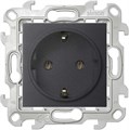 Розетка 1-м СП Simon 24 16А IP20 2P+E Schuko без защ. шторок механизм графит Simon 2450434-038 1278970 - фото 16739113