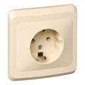 Розетка 1-м СП Этюд 16А IP20 250В с заземл. без защ. шторок крем. SE PC16-003K 87956 - фото 16739279