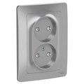 Розетка 2-м СП Blanca 16А IP20 250В без заземл. защ. шторки алюм. SE BLNRS000123 1210332 - фото 16739347