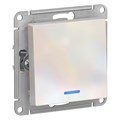 Выключатель 1-кл. СП AtlasDesign 10А IP20 (сх. 1а) 10AX с подсветкой механизм жемчуж. SE ATN000413 1240270 - фото 16739509