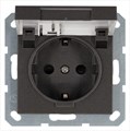 Розетка 1-м Shuko 16А IP20 с заземл. защ. шторки с крышкой механизм мокко Jasmart G5505Z 1945132 - фото 16739711