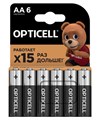 Элемент питания алкалиновый AA/LR6 (блист. 6шт) Basic Opticell 5051006 1789754 - фото 16740238