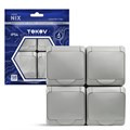 Розетка 4-м ОП Nix 16А IP54 250В с заземл. с крышкой сер. TOKOV ELECTRIC TKE-NX-R4Z-C06-IP54 1712881 - фото 16740389