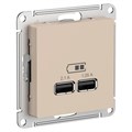 Розетка USB AtlasDesign тип A+A 5В/2.1А 2х5В/1.05А механизм песочн. SE ATN001233 1712763 - фото 16740471