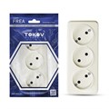 Розетка 3-м ОП Frea 16А IP20 250В без заземл. АБС-пластик беж. TOKOV ELECTRIC TKE-FR-R3-C02 1685691 - фото 16740526