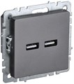 Розетка BRITE USB A+A 3.1А РЮ10-1-БрС механизм сталь IEK BR-U21-D31-K46 1679775 - фото 16740553