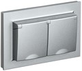 Розетка 2-м СП BRITE РСбш12-3-44-БрА 16А в сборе IP44 с крышкой алюм. IEK BR-R26-16-44-K47-F 1617366 - фото 16740740