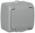 Розетка 1-м ОП Aquatic РСш12-2-А 16А IP54 с заземл. с крышкой сер. IEK ERA12-K03-16-54 1288453 - фото 16741376