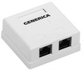 Розетка компьютерная 2-м ОП RJ45 кат.5E UTP GENERICA CS2-1C5EU-22-G 1318186 - фото 16741410