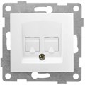 Розетка компьютерная + телефонная 2-м СП Bravo RJ45 + RJ12 механизм бел. GUSI С10КТ-001 543232 - фото 16741474