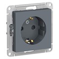 Розетка 1-м СП AtlasDesign 16А IP20 с заземл. защ. шторки механизм грифель SE ATN000745 1240414 - фото 16741698