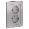 Розетка 2-м СП AtlasDesign 16А IP20 без заземл. в сборе алюм. SE ATN000320 1240229 - фото 16741720