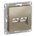 Розетка компьютерная 2-м AtlasDesign RJ45 кат.5E механизм шампань SE ATN000585 1240341 - фото 16741728