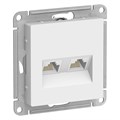 Розетка компьютерная 2-м AtlasDesign RJ45 кат.5E механизм бел. SE ATN000185 1240161 - фото 16741751