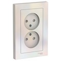 Розетка 2-м СП AtlasDesign 16А IP20 без заземл. защ. шторки в сборе жемчуж. SE ATN000422 1240273 - фото 16741760