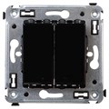 Выключатель 2-кл. 2мод. СП Avanti "Черный квадрат" 16А IP20 черн. DKC 4402104 1236242 - фото 16741766