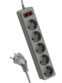 Удлинитель с сетевым фильтром 5х5м с заземл. 10А IP20 2.2кВт ПВС 3х0.75 с выкл. с индикатором сети сер. КОСМОС FKsm5m-5g(G) 472207 - фото 16741860