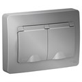 Розетка 2-м СП Blanca 16А IP44 250В с заземл. защ. шторки с крышкой алюм. SE BLNRS441123 1210335 - фото 16741895