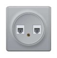 Розетка компьютерная + телефонная 2-м СП Florence RJ45 + RJ11 кат.5E механизм сер. (1E20801302) OneKeyElectro 2172840 467464 - фото 16741910