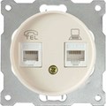 Розетка компьютерная + телефонная 2-м СП Florence RJ45 + RJ11 кат.5E механизм беж. (1E20801301) OneKeyElectro 2172794 467463 - фото 16741911