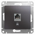 Розетка компьютерная 1-м Glossa RJ45 кат.5E механизм графит SE GSL001381K 463595 - фото 16741945