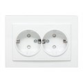 Розетка 2-м СП Минск 16А IP20 с заземл. защ. шторки бел. Basic EKF ERR16-128-100 453866 - фото 16742022