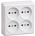 Розетка 4-м ОП Октава 10А IP20 без заземл. бел. IEK ERO40-K01-10-DC 300312 - фото 16742222