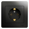 Розетка 1-м СП 1мод. Glossa 16А IP20 с заземл. в сборе антрацит SE GSL000742 400332 - фото 16742252