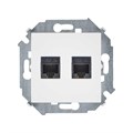Розетка компьютерная 2-м Simon 15 RJ45 кат.5E AMP механизм бел. Simon 1591552-030 392122 - фото 16742263