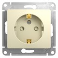 Розетка 1-м СП Glossa 16А IP20 с заземл. защ. шторки механизм беж. SE GSL000245 275208 - фото 16742402
