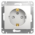 Розетка 1-м СП Glossa 16А IP20 с заземл. защ. шторки механизм бел. SE GSL000145 275155 - фото 16742405