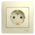 Розетка 1-м СП Glossa 16А IP20 с заземл. в сборе беж. SE GSL000242 275201 - фото 16742409