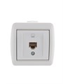 Розетка компьютерная 1-м ОП Nata RJ45 бел. LEZARD 710-0200-139 193052 - фото 16742813