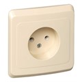 Розетка 1-м СП Этюд 16А IP20 250В без заземл. без защ. шторок крем. SE PC16-001K 87948 - фото 16743314