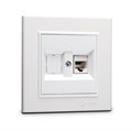 Розетка компютерная CAT5 + гнездо СП Karea IP20 бел. Makel 56001035 1600016 - фото 16743503