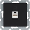 Розетка компьютерная 1-м RJ45 IP20 кат. 5E механизм черн. матов. soft touch Jasmart G6105PB 1945154 - фото 16743750