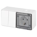 Блок розетка с выключателем Эксперт 11-7502-01 двойн. IP55 16A(10AX)-250В ОУ белый Эра Б0063270 1871620 - фото 16744006