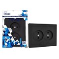 Розетка 2-м СП Pixel 16А IP20 без заземл. в сборе карбон TOKOV ELECTRIC TKE-PX-R2F-C14 1792329 - фото 16744226