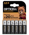 Элемент питания алкалиновый AA/LR6 (блист. 6шт) Professional Opticell 5052003 1789760 - фото 16744256