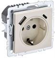 Розетка BRITE РЮш11-1-БрКр 16А с USB A+C 18Вт с заземл. защ. шторки механизм беж. IEK BR-R14-16-U22-018-K10 1679750 - фото 16744606