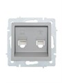 Розетка компьютерная + телефонная 2-м СП Vesna механизм платина LEZARD 742-3588-143 1633881 - фото 16744647