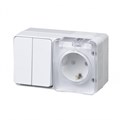 Блок ОП AtlasDesign Profi54 (розетка 16А 250В с заземл. защ. шторки + 2-кл. выкл. 10А) IP54 бел. SE ATN540174 1616141 - фото 16744766