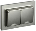 Розетка 2-м СП BRITE РСбш12-3-44-БрШ 16А в сборе IP44 с крышкой шампань IEK BR-R26-16-44-K37-F 1617372 - фото 16744787