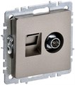 Розетка компьютерная + телевизионная 2-м Brite РТВ/РК12-БрШ RJ45 кат.5E + TV механизм шампань IEK BR-AK20-1-K37 1617401 - фото 16744789