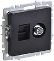 Розетка компьютерная + телевизионная 2-м Brite РТВ/РК12-БрЧ RJ45 кат.5E + TV механизм черн. IEK BR-AK20-1-K02 1617400 - фото 16744790
