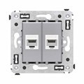 Розетка компьютерная 2-м СП Avanti "Закаленная сталь" RJ45 кат.6 без шторок механизм DKC 4404694 1605772 - фото 16744944