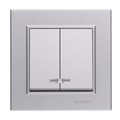 Выключатель 2-кл. СП Karea 10А IP20 сереб. Makel 56065003 1589928 - фото 16744976